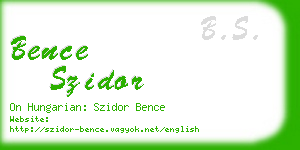 bence szidor business card